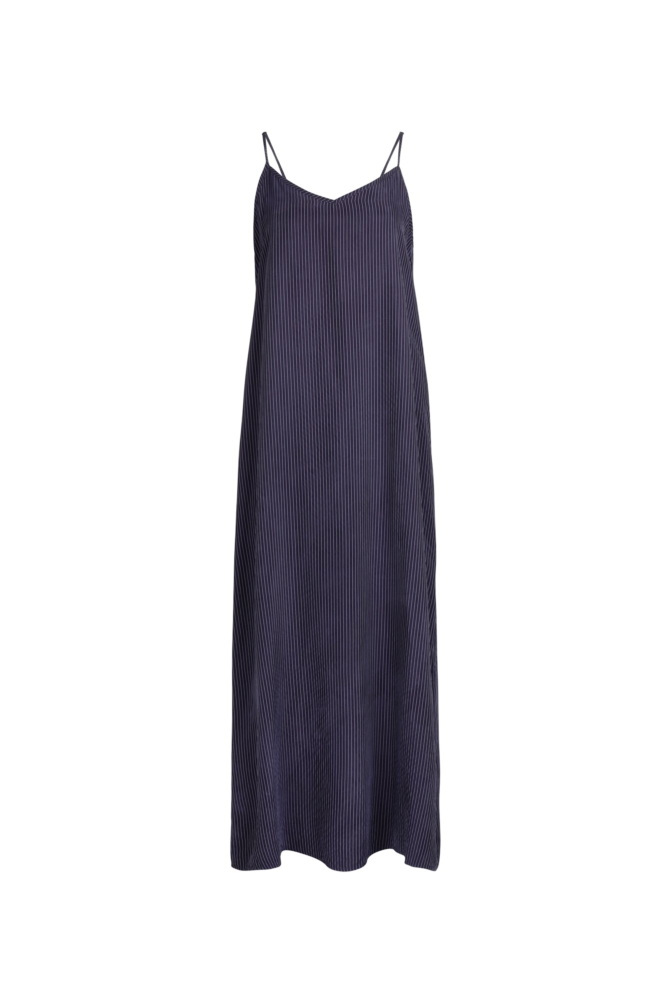 Point Brushed Navy Pinstripe Aline Maxi Jumper