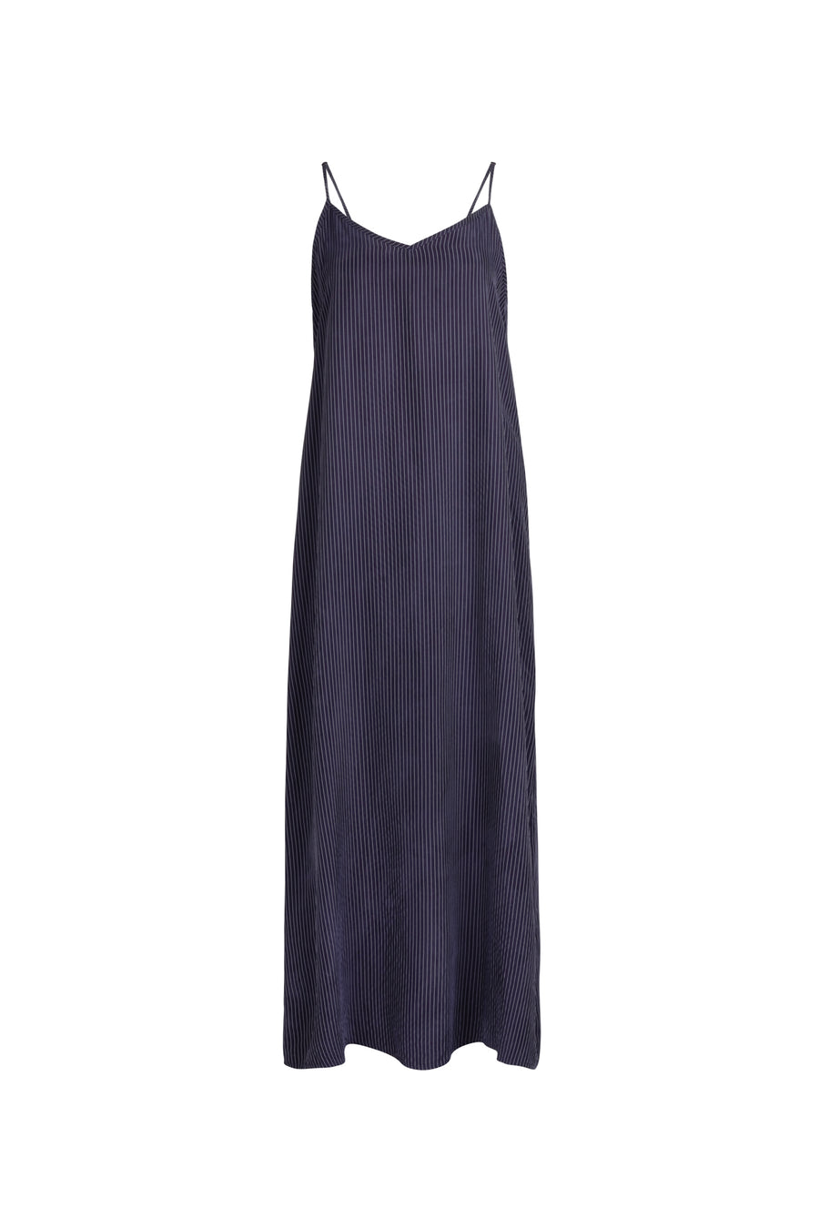 Point Brushed Navy Pinstripe Aline Maxi Jumper