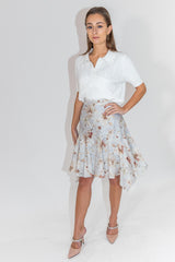 Nina Watercolor Handkerchief Hem Skirt