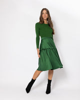 Nina Green Knit Satin Dress