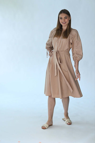 Latitude Ruched Sleeve Dress