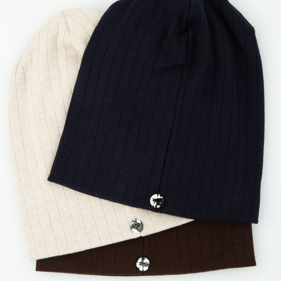Tal Cashmere Ribbed Beanie