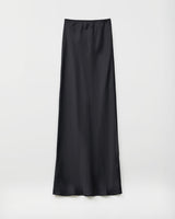 Mima Rosso Black Satin Slip Skirt