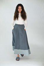 Concept Color Block Hem Skirt