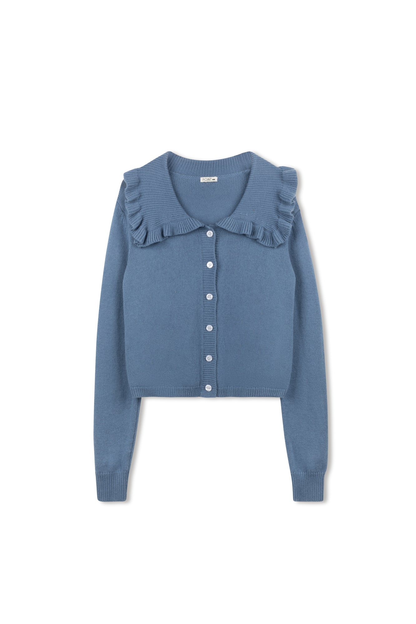 Point Fine Knit Ruffle Cardigan