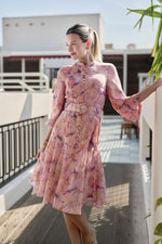 Adina Sophie Pastel Floral Chiffon Dress