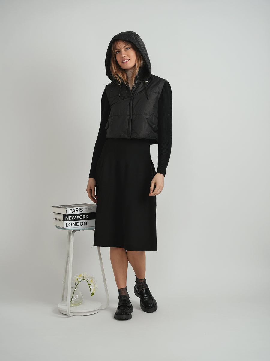Juli Black Quilted Combo Jacket