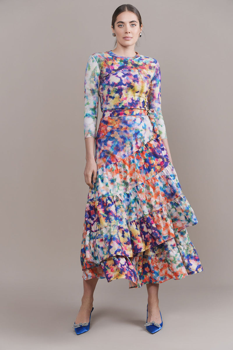 Apparalel Opal Wrap Around Skirt in Abstract Paint (coordinating top)