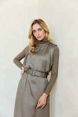 Byrd Serena Dress in Taupe