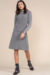 Apparalel Marinha Sweater in Black and Stone (coordinating skirt)