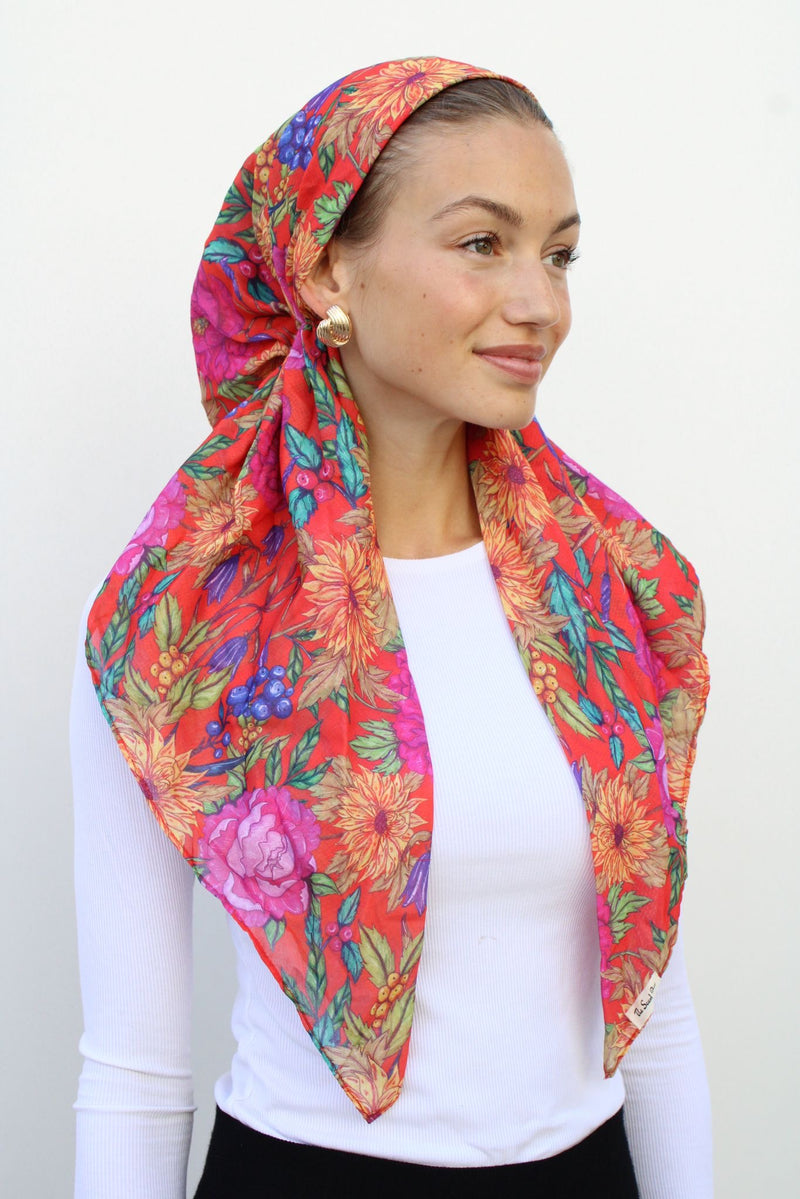 The Scarf Bar Vintage Botanical Garden Head Scarf