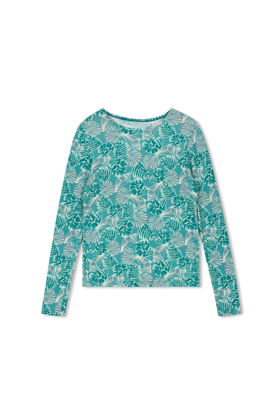 Point Sea Shells Printed Crew Top