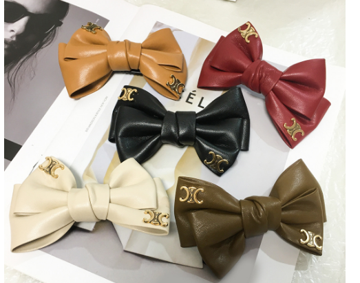 Celine Leather Bow with Logo