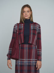Point Aline Plaid Panel Skirt (coordinating cardigan)