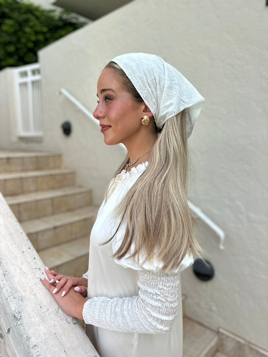 The Scarf Bar White Eyelet Bandana