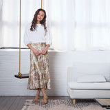 Japparel Cosmo Ivory Paisley Tulip Skirt