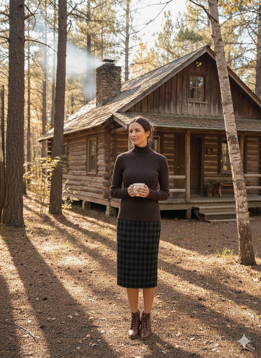 Point Long Sleeve Rib Basic Turtleneck