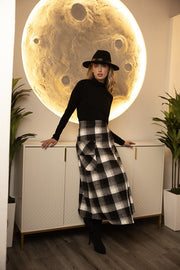 Byrd Black and White Plaid Skirt