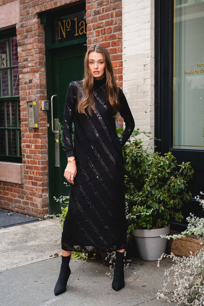 Luum Micaella Black Sequin Dress