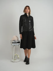 Miumax Quilted Braided Bomber Jacket