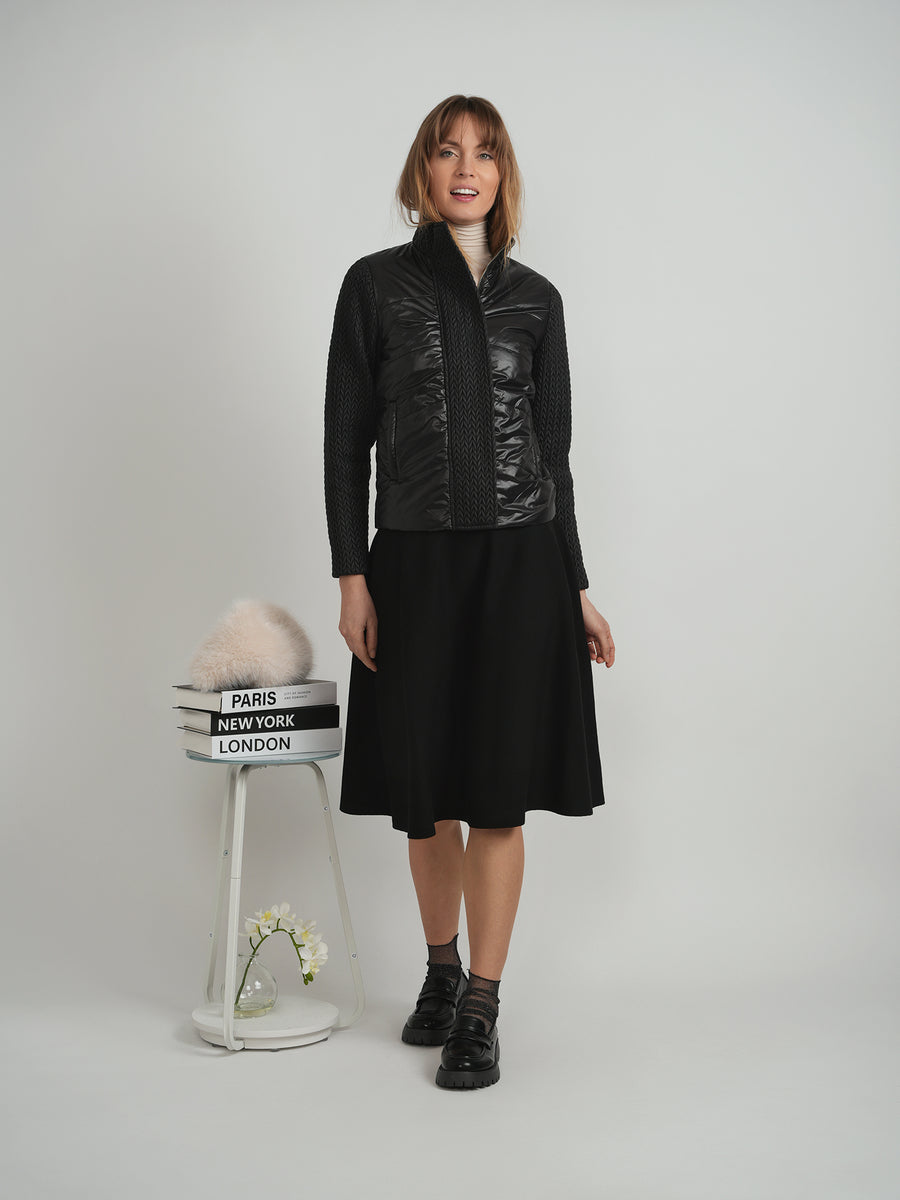 Miumax Quilted Braided Bomber Jacket