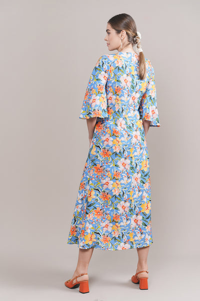 Apparalel Akira Blue Floral Maxi Dress