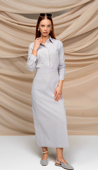 Luum Kimberly Poplin Stripe Top and Skirt Set