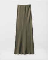 Mima Rosso Olive Branch Satin Slip Skirt