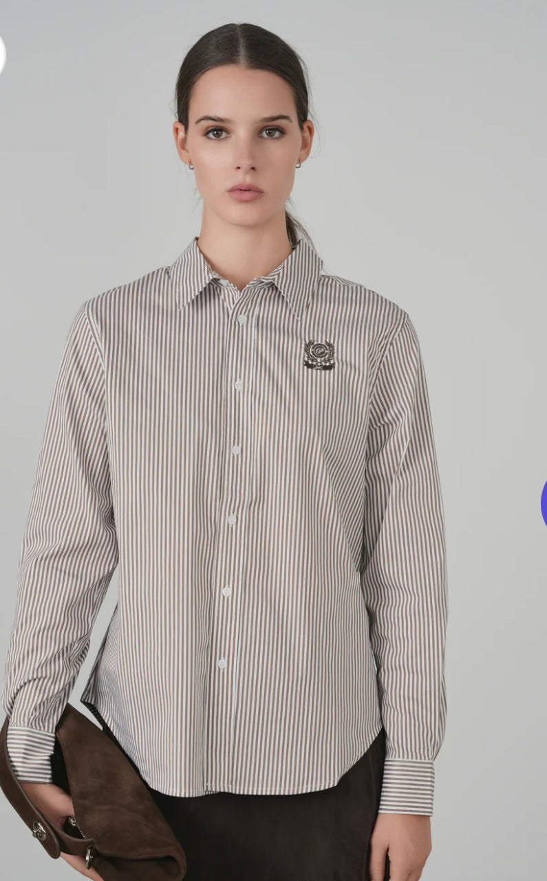 Point Fox Stripe Fitted Button Up Shirt
