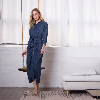 Japparel Rio Tiered Indigo Dress