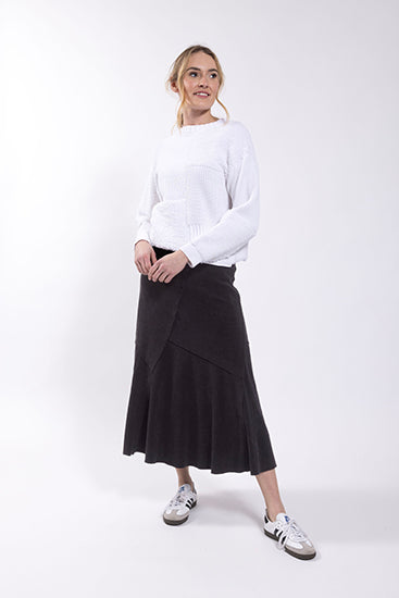 Static Corduroy Panel Skirt