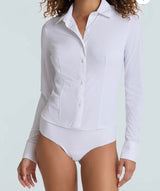 Commando Classic Ribbed Button Down Bodysuit BDS210