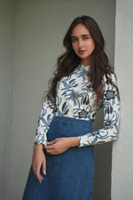 24/7 Cotton Chambray Printed Top