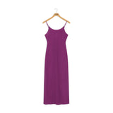 Point Sueded Straight Slip Dress