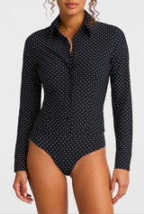 Commando Classic Button Down Dot Bodysuit BDS215