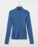 Mima Rosso Sky Blue Knit Ribbed Top