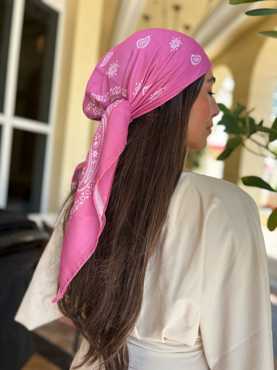 The Scarf Bar Pink Paisley Head Scarf