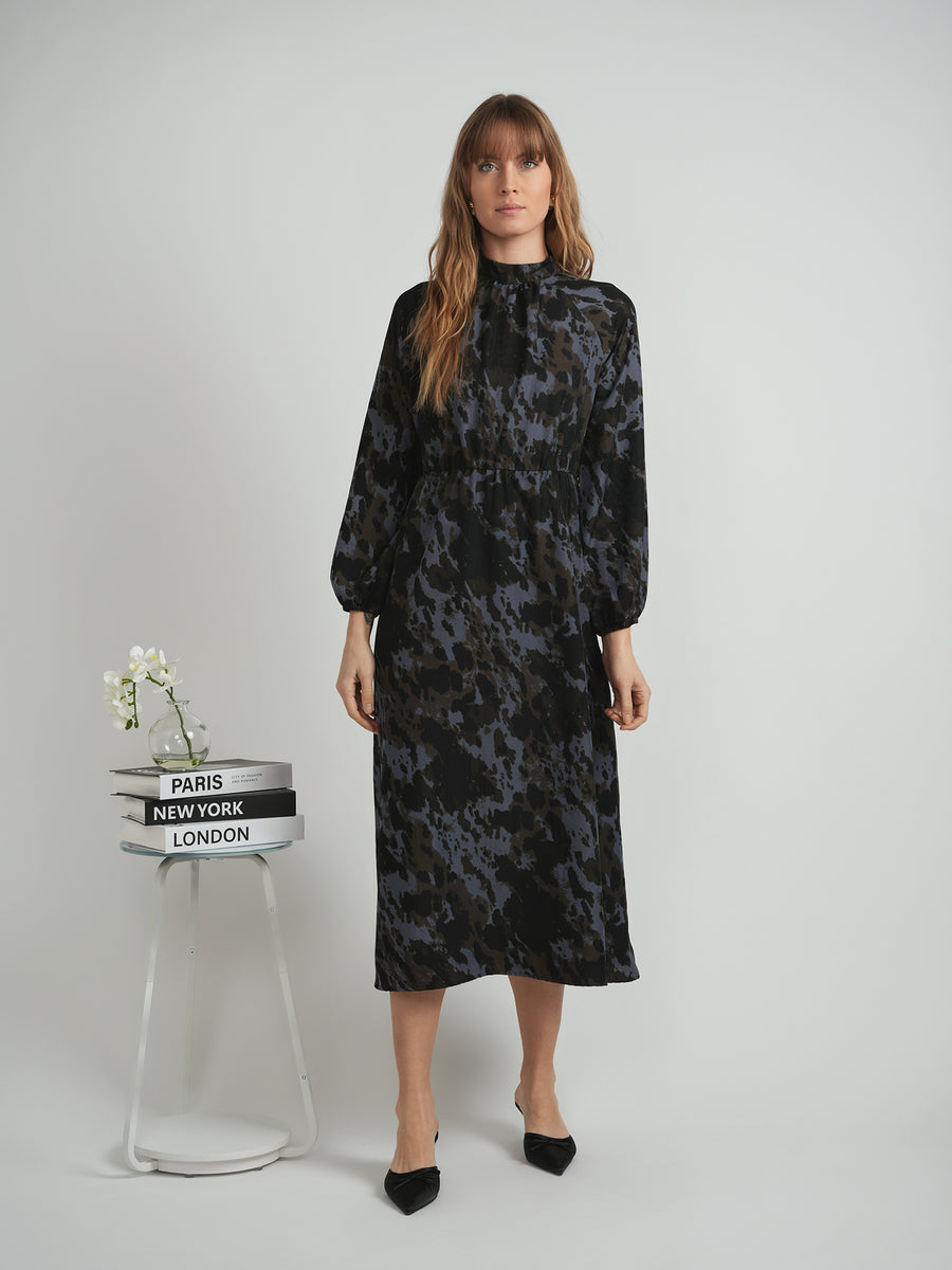 Caitlin Mock Neck Dress with Belt