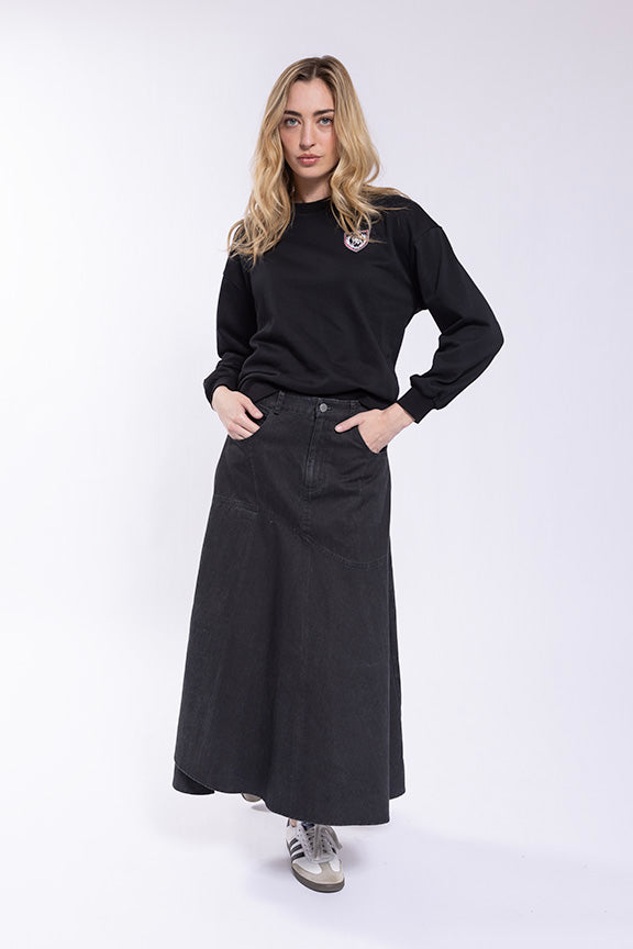 Latitude Wave Bottom Denim Skirt (coordinating vest)