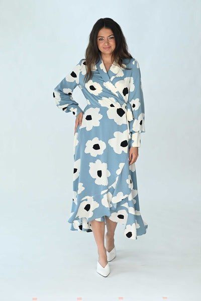 Maple Cliff Bold Floral Wrap Dress