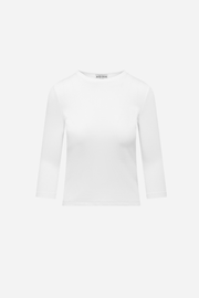 Adina 3/4 Ribbed Crew Neck Top