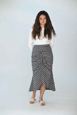Concept Plaid Ruched Skirt