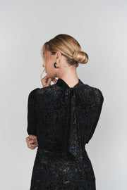 Adina Olivia Black Shimmer Midi Dress