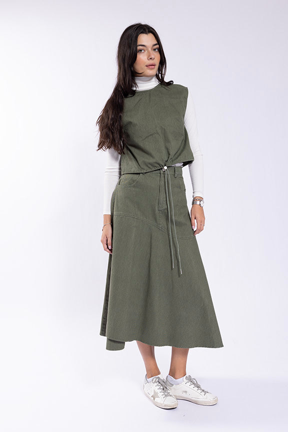 Latitude Open Back Denim Vest (coordinating skirt)