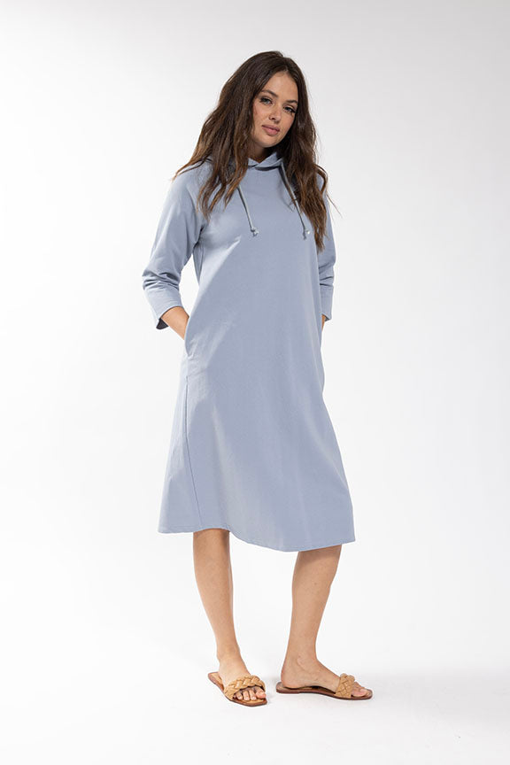 Latitude 3/4 Sleeve Hoodie Dress