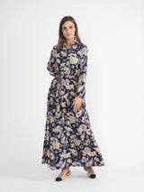 Norway Club Printed Maxi Tiered Dress