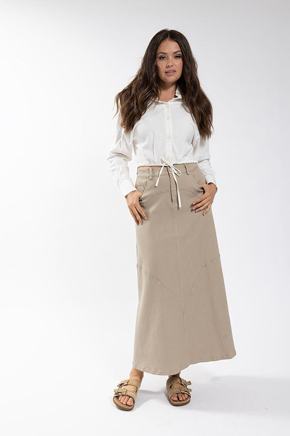 Latitude Washed Linen Cropped Top