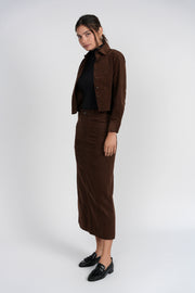 Luum Vivian Brown Corduroy Button Down Top