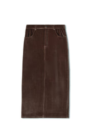 Point Ribbed Velour Maxi Skirt(coordinating jacket)