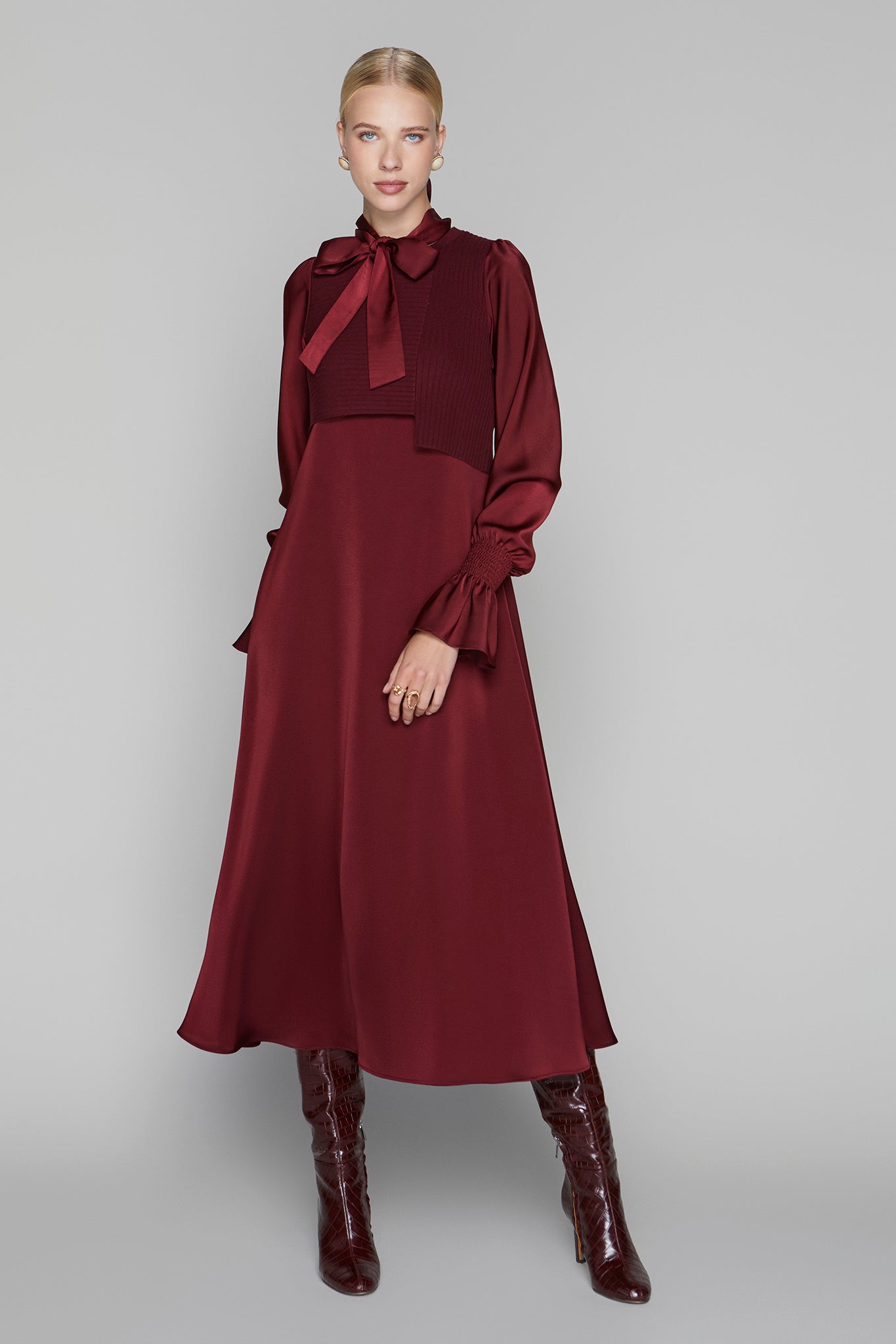 Apparalel Claremont Dress in Merlot